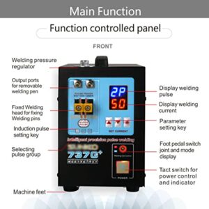 ZWJABYY Battery Spot Welder 737G+,Intelligent Pulse Spot Welder,with Battery Spot Welding Pen and LED,DIS Induction Hand-Held Dual-Function Battery Spot Welding Machine,for 18650 Battery Pack