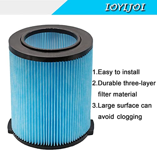 IOYIJOI 2 Pack VF5000 3-Layer Pleated Paper Replacement Filter Compatible with Ridgid 6-20 Gallon Wet Dry Vacuums WD1450 WD0970 WD1270 WD09700 WD06700 WD1680 WD1851 RV2400A