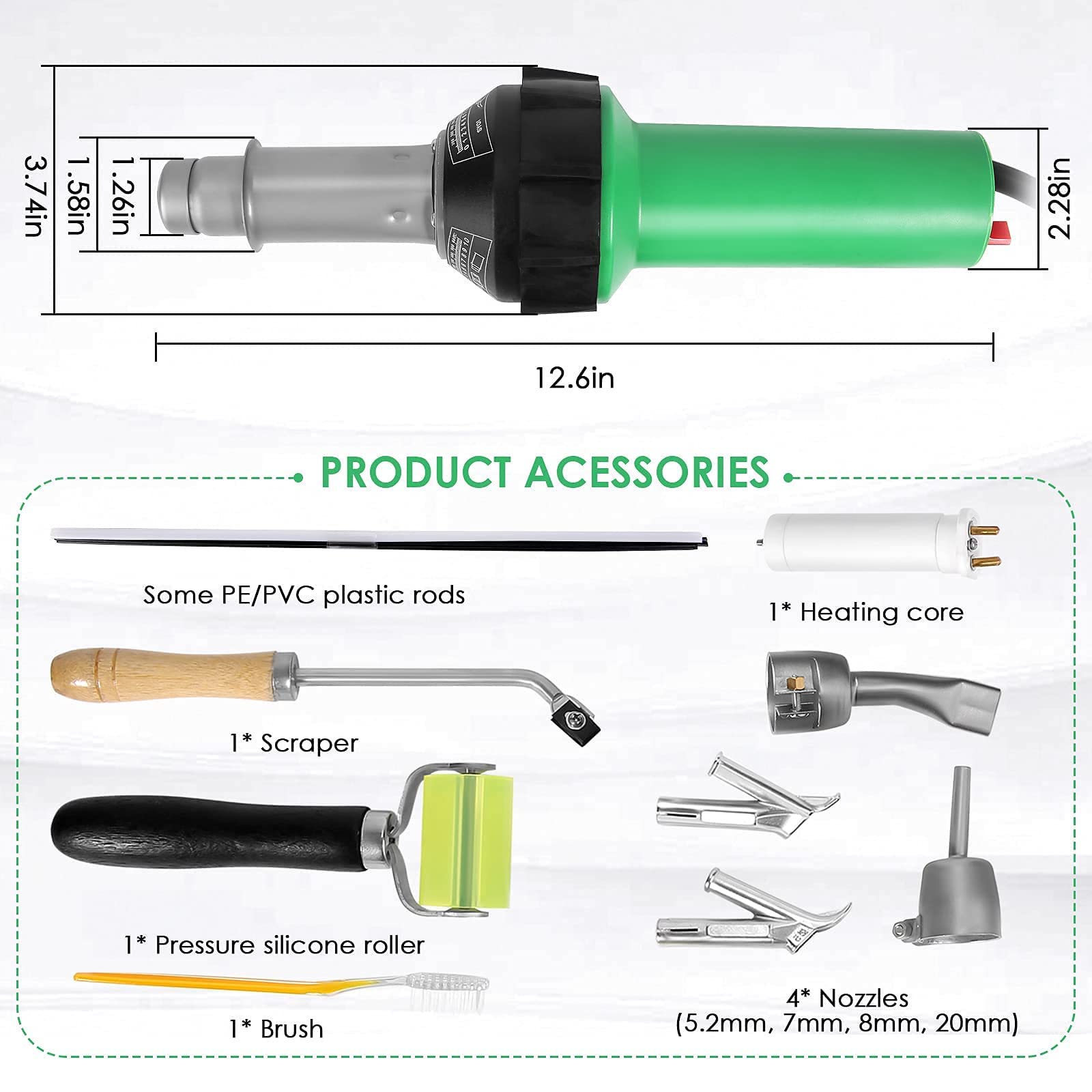 WZFANJIJ Automatic Cooling Plastic Welder, Hot Air Gun for TPO/PVC Single Ply Roofing, Tarpaulin and Banners Welding Heat Gun