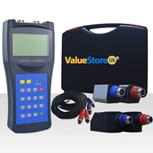 valuestore.us portable digital ultrasonic flow meter with small & medium transducers for pipes from 0.76 to 27 inch (20 to 700 mm) & from -40°f to 320°f (-40°c to 160°c). (usf-100)