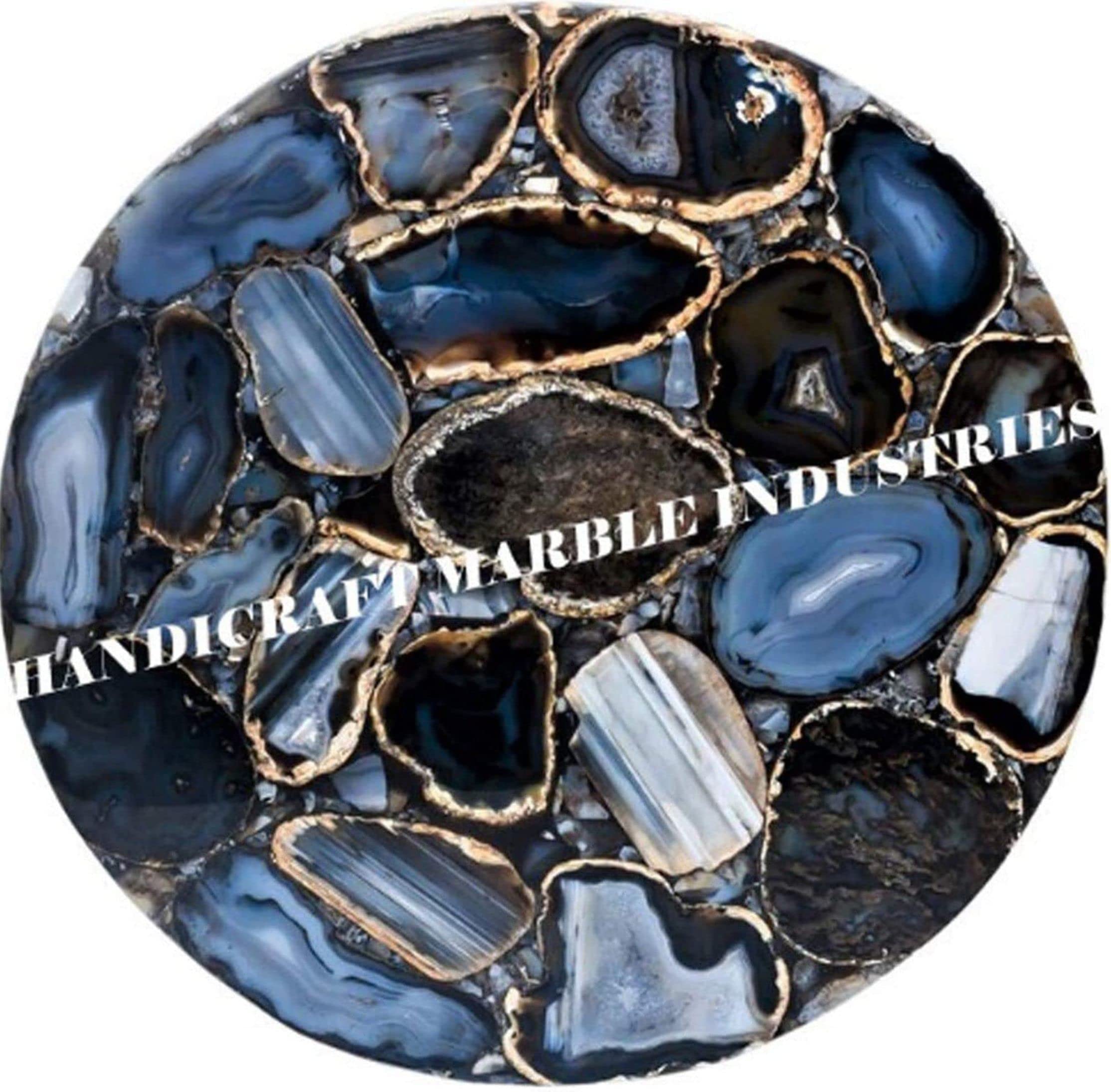 Dark Agate Table Top Round Table, Agate Round Table Top, Agate Stone Table Home Decor, Round Agate Table, Turkish Agate, Table - Furniture, Agate - Gemstone