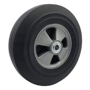 Rocky Mountain Goods Solid Rubber Hand Truck Wheel 10"- 5/8” axle Size - Flat Free Solid Rubber Replacement tire for Hand Truck, cart, Power Washer, Dolly, Compressor - 660 lbs. Load (10”) (2)