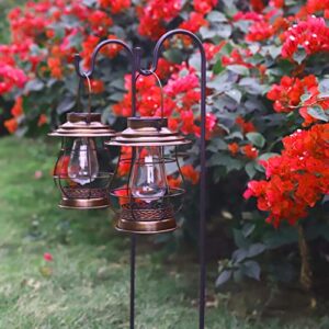 2PACK Solar Outdoor Lights Hanging Garden Decor Solar Lanterns Outdoor Waterproof LED Lights Retro Design for Passage Courtyard，Lawn, Patio Decoration