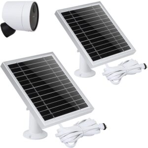 uyodm 2pack solar panel compatible with simplisafe outdoor security camera,power your simplisafe outdoor camera continuously, al alloy frame durable and sturdy- silver