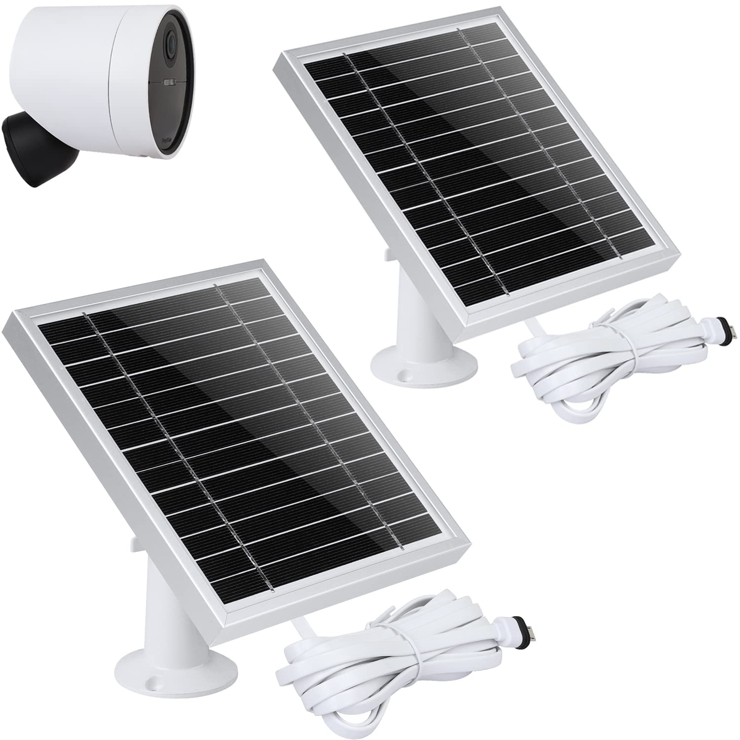 UYODM 2PACK Solar Panel Compatible with SimpliSafe Outdoor Security Camera,Power Your SimpliSafe Outdoor Camera continuously, AL Alloy Frame Durable and Sturdy- Silver