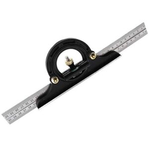 Smgda 12" Combination Square Stainless Steel Adjustable Sliding Ruler & Protractor Level Measure Measuring Set 4-Piece Carpentry Tools Carpenter Square, Woodworking Tools, Metal Ruler, Framing Square