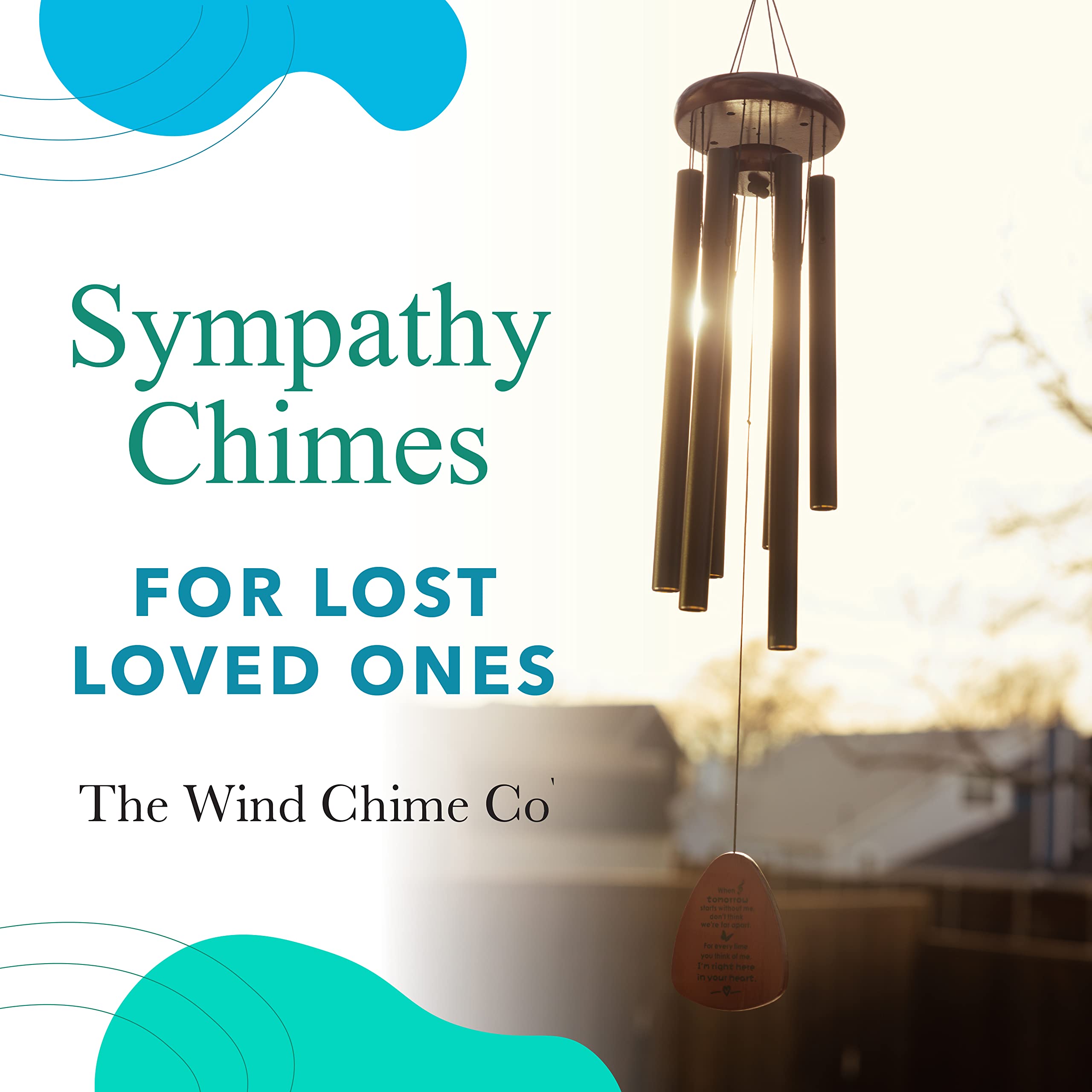 The Wind Chime CO Memorial Wind Chimes, Sympathy Wind Chimes Gift for The Loss of A Loved one, Home Decor Outdoor Garden, Soothing Melodic Tones with Mute Option.