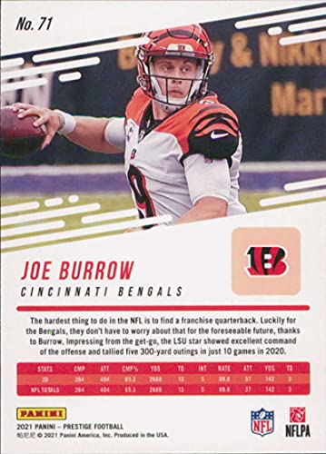 2021 Panini Prestige #71 Joe Burrow Cincinnati Bengals NFL Football Trading Card