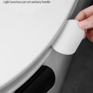 PAOBTEIY 2 PCS Toilet Lid Lifter, Toilet Seat Lifter Toilet Seat Handle Lifter Toilet Cover Lifter,Avoid Touching Toilet Cover Handle Bathroom Accessories for Home, Office, Hotel, White/Black (1)