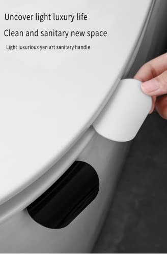 PAOBTEIY 2 PCS Toilet Lid Lifter, Toilet Seat Lifter Toilet Seat Handle Lifter Toilet Cover Lifter,Avoid Touching Toilet Cover Handle Bathroom Accessories for Home, Office, Hotel, White/Black (1)