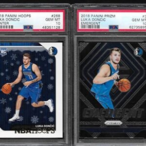 PSA 10 2018 LUKA DONCIC 2 CARD ROOKIE LOT PANINI HOOPS & EMERGENT GRADED PSA GEM MINT10 NBA SUPERSTAR PLAYER