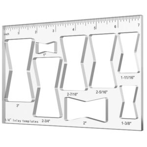 Hecfu 8 in 1 Router Template for Woodworking, Router Jig Bowtie Template, Bowtie Router Template Jig Kit, Butterfly Inlay Template Decorative