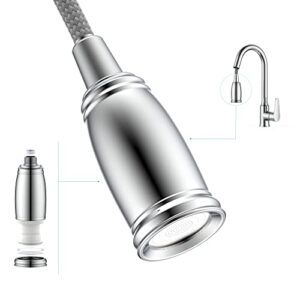 pull down spray head water filter,only for g1/2 connector thread water purifier for sink, faucet mount filter filtration softeners(chrome,1 head with 3 filters)