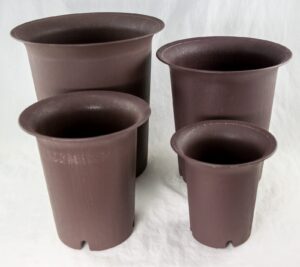 calibonsai 4 mix round cascade plastic bonsai / succulent pot & orchid planter 4.25 inch , 5.25 inch , 6.5 inch , 7.75 inch - tan color