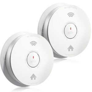 siterwell smoke detector carbon monoxide detector combo with voice speaker, dual sensor fire and co alarm with led light & test button, battery operated, auto-check, ul 217 & ul 2034 standards, 1 pack