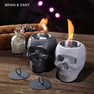 BRIAN & DANY Tabletop Fire Pit, Portable Alcohol Fireplace Indoor/Outdoor - Dark Grey