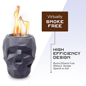 BRIAN & DANY Tabletop Fire Pit, Portable Alcohol Fireplace Indoor/Outdoor - Dark Grey