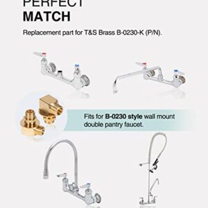 2 PCS B-0230-K Wall Mount Faucet Installation Kit - for T&S B-0230 Style 1/2‘’ NPT Faucets Replacement Include 2 PCS 1/2" NPT Short Elbows, Nipples, Lock Nuts, Washers - Brass