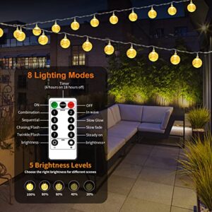 Outdoor String Lights Battery Operated 33FT 100LED Battery Powered String Lights Indoor Waterproof Mini Globe Lights with Remote Timer 8 Lighting Modes for Bedroom Christmas Party Tent Outside Decor