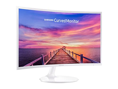 Samsung Monitor for Business Gaming, 27" FHD Curved Widescreen LED Slim Bezel Anti-Glare, AMD FreeSync, 4ms Response Time, 60Hz Refresh Rate, Ultra-Slim, HDMI, DisplayPort, HDMI Cable