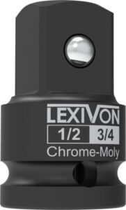 lexivon 1/2-inch impact socket adapter, 1/2" female x 3/4" male increaser | chrome-molybdenum alloy steel = fully impact rated (lx-401)