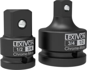 lexivon 1/2" & 3/4" impact socket adapter, 2-piece set | 1/2" ~ 3/4" reducer and increaser chrome-moly steel = fully impact rated (lx-403)