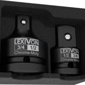 LEXIVON 1/2" & 3/4" Impact Socket Adapter, 2-Piece Set | 1/2" ~ 3/4" Reducer and Increaser Chrome-Moly Steel = Fully Impact Rated (LX-403)