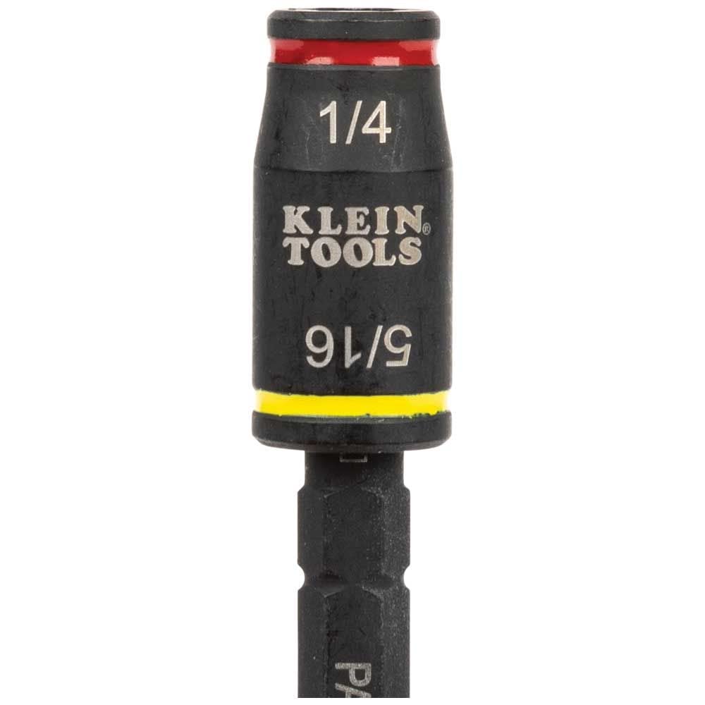 Klein Tools 32767 Impact Driver, 3-in-1 Impact Flip Socket and Bit Holder, 1/4-Inch and 5/16-Inch Hex Drivers, 5-Inch Length