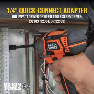 Klein Tools 32767 Impact Driver, 3-in-1 Impact Flip Socket and Bit Holder, 1/4-Inch and 5/16-Inch Hex Drivers, 5-Inch Length