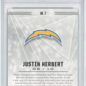 Graded 2020 Panini Illusions Justin Herbert #7 Retail Rookie RC Football Card PSA 10 Gem Mint