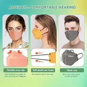 AOTDAOU KN95 Face Masks for Women Men, 30 Packs Individual Wrapped Colorful Mask Adult Sized, Form Fitting Comfortable Breathable with Adjustable Black Earloops Snug Fit, Filter Efficiency≥95%