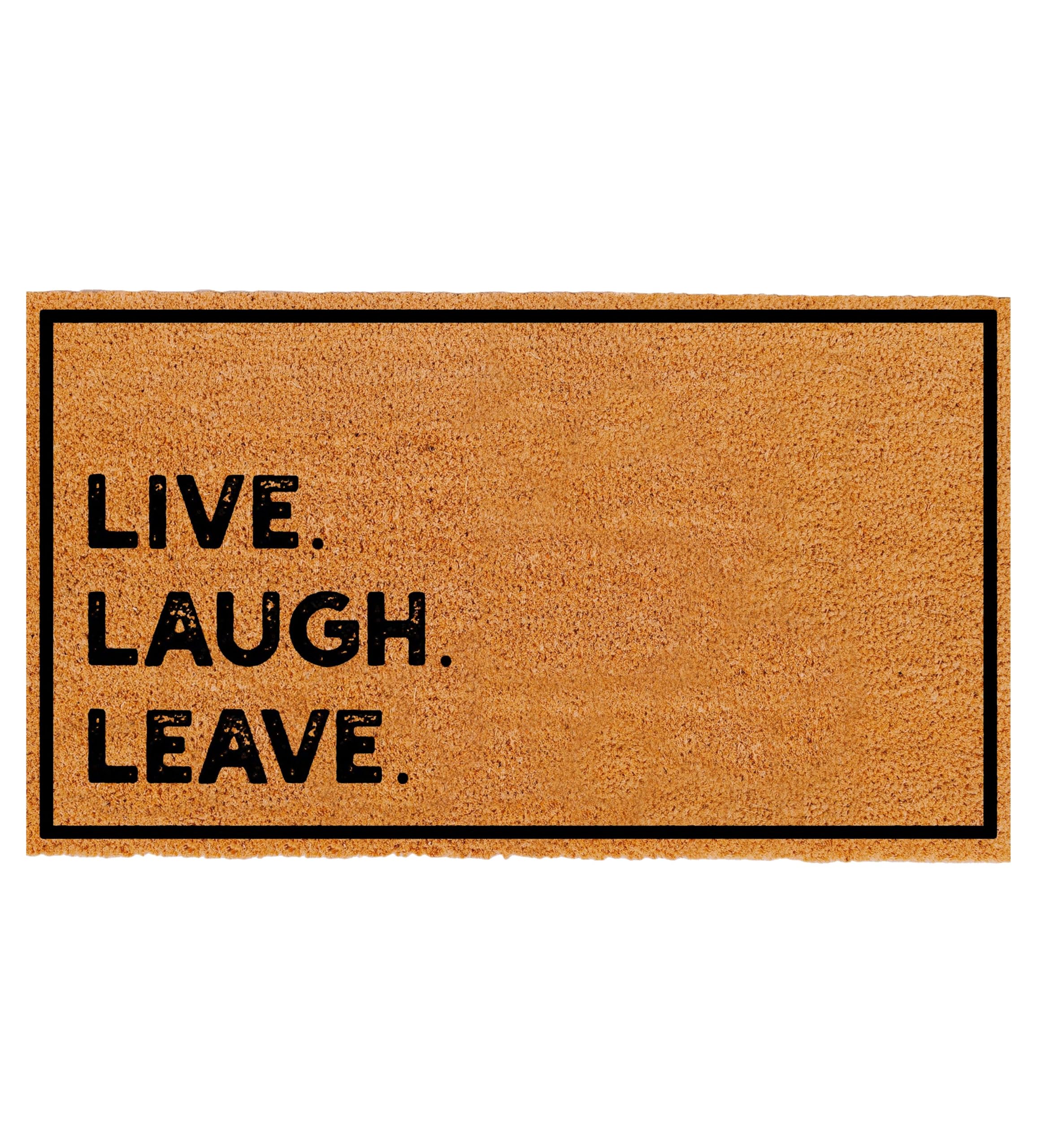 THEODORE MAGNUS Natural Coir Doormat with Non-Slip Backing - 17 x 30 - Outdoor/Indoor - Natural - Live Laugh Leave - COIR-1730-15-405