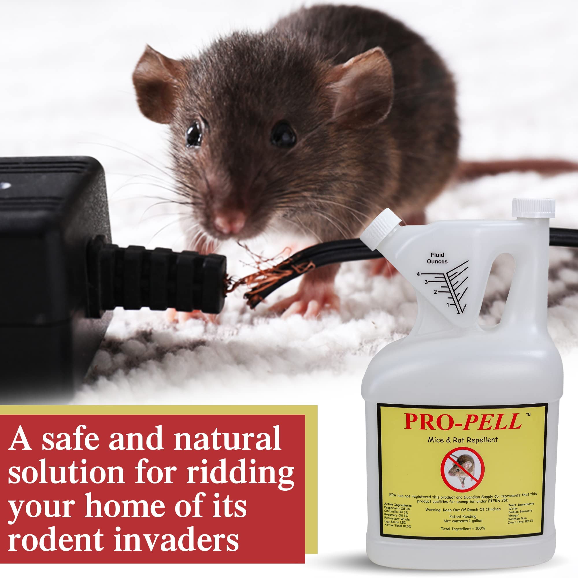 One Gallon Jug Pro-Pell Rodent Repellent Repells Mice & Rats. Makes 10 gallons