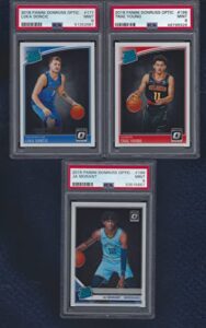 panini donruss optic luka doncic trae young & ja morant 3 card rookie lot graded psa 9 mint nba superstar players