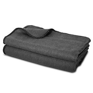 jmr usa inc. military wool blanket for camping, emergency and everyday use, fire retardant extra thick and warm outdoor wool blanket, 80% wool, grey, size 66x90.