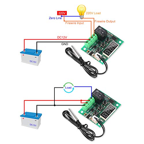 UMLIFE 2PCS Temperature Controller Module with Case, XH W1209 LED Display Digital Thermostat Module with Waterproof NTC Probe -50~110℃ Electronic Temperature Temp Control Module Switch