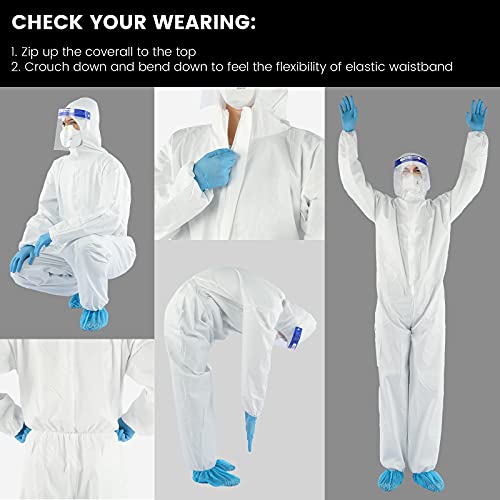 YIBER Hazmat Suits | 7 Sizes & Multiple Specifications Options | Heavy-duty Full Body Protective Suits Pressed From PPSB Material & PE film | Safe & Suitable For Countless Applications