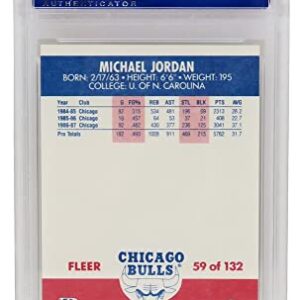 Michael Jordan (Chicago Bulls) 1987 Fleer Basketball (2nd Year Card) #59 - PSA 9 MINT