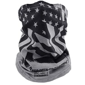 benchmark fr flame resistant face mask neck gaiter - cat2 (american flag, gray)