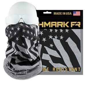 BENCHMARK FR Flame Resistant Face Mask Neck Gaiter - CAT2 (American Flag, Gray)