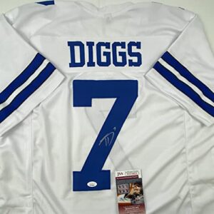 Autographed/Signed Trevon Diggs Dallas White Football Jersey JSA COA