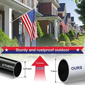 Flag Poles for Outside House - Outdoor Flag Pole for House with Tangle Free Flag Pole Rings for 3x5 Flags,5ft Heavy Duty American Flagpoles Residential kit for House,Porch,Truck,Boat,Car - White