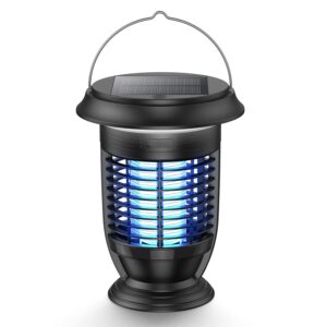 bug zapper outdoor, lmoorn solar mosquito zapper self-cleaning mosquito trap outdoor for mosquito, moth, wasp, insect killer, fruit flies, gnats usb electric catcher & killer