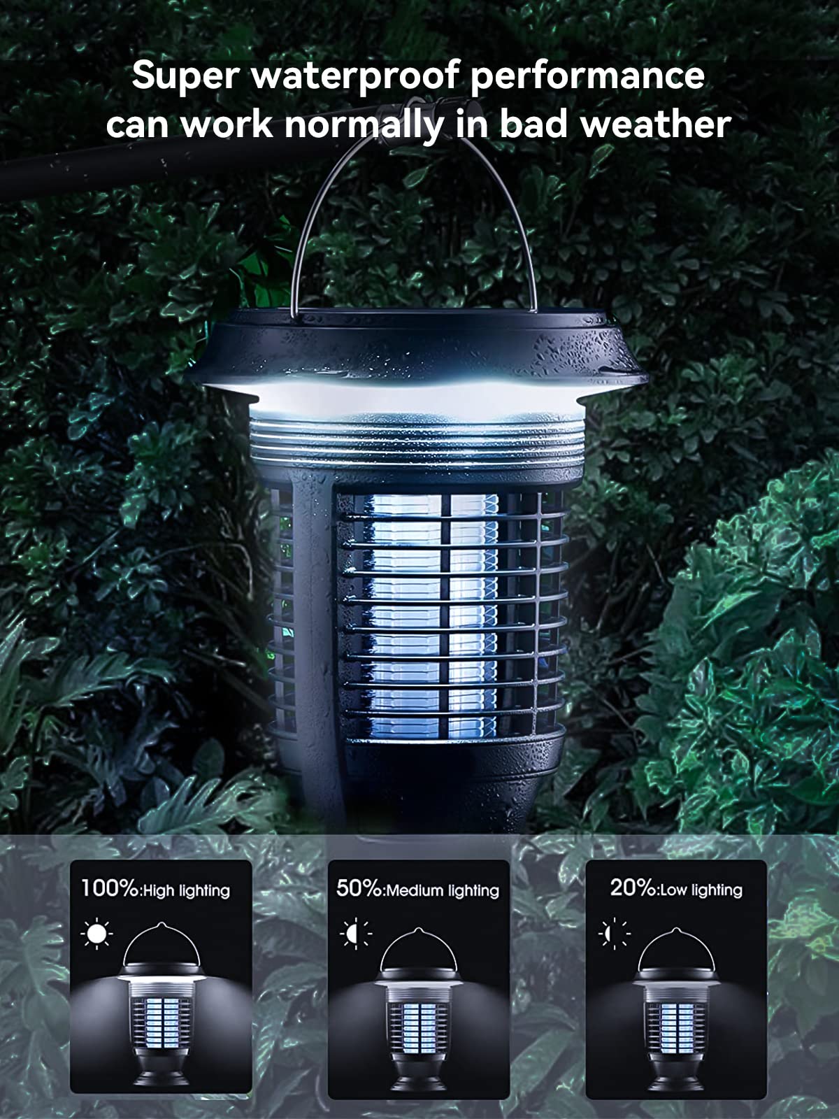 Bug Zapper Outdoor, Lmoorn Solar Mosquito Zapper Self-Cleaning Mosquito Trap Outdoor for Mosquito, Moth, Wasp, Insect Killer, Fruit Flies, Gnats USB Electric Catcher & Killer