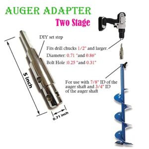 RHKING Two Stage Auger Adapter Precision Durable Alloy Steel for use with Auger Drill