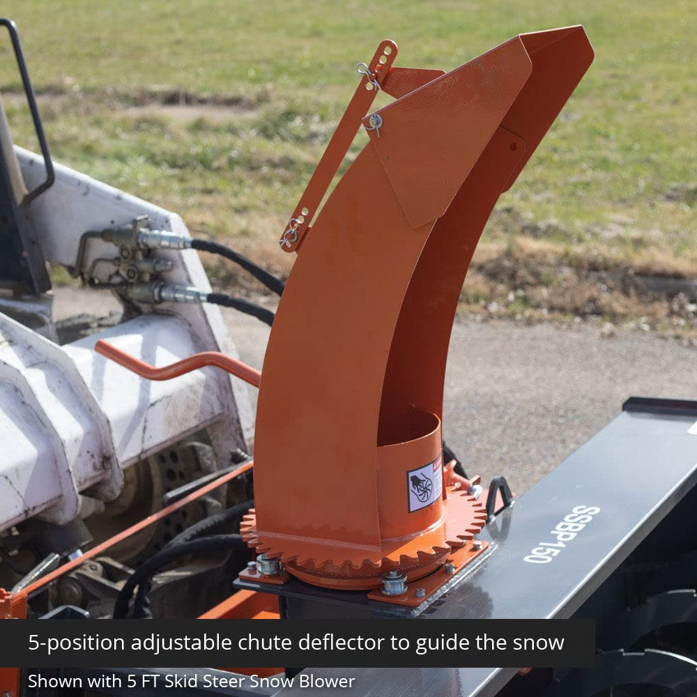 Titan Attachments 6 FT Skid Steer Snow Blower, Quick Tach, 360-degree Directional Snow Chute