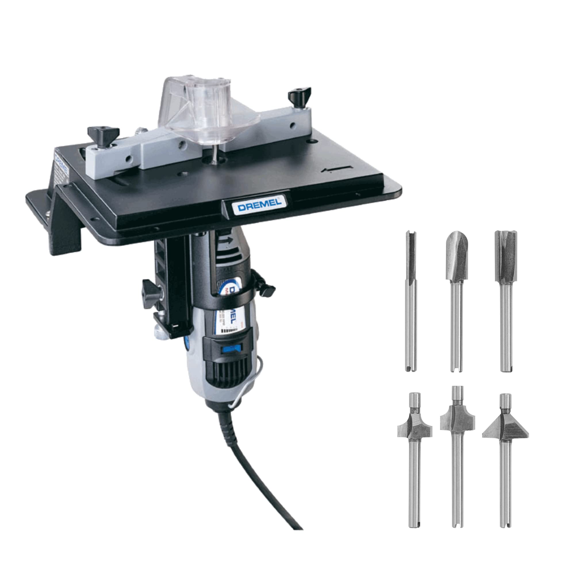 Dremel 231 Rotary Tool Shaper and Router Table Attachment & 6-Piece Router Bit Set