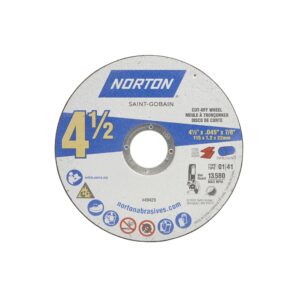 norton 4-1/2-inch cut off wheels, pack of 5 - aggressive cutting discs for angle grinder, general purpose cutting for metal & stainless steel
