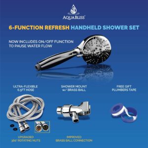 AquaBliss SF500 HD HEAVY DUTY High Output Shower Filter - Chrome - Plus The AquaBliss TheraSpa Hand Shower – 6 Mode Massage Shower Head with Hose High Pressure to Gentle Water Saving Mode