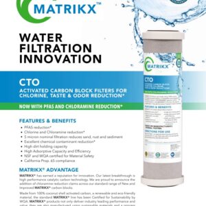 KX Technologies Matrikx 10 Full Flow CTO Carbon Block Filter now with Chloramine Reduction, 4.5 x 10, 32-450-10-MATRIKX